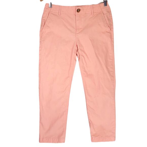 ANN TAYLOR LOFT PEACH PANT BUTTON ZIP CLOSURE THE SLIM PETITE SIZE 2P COTTON - Picture 1 of 5